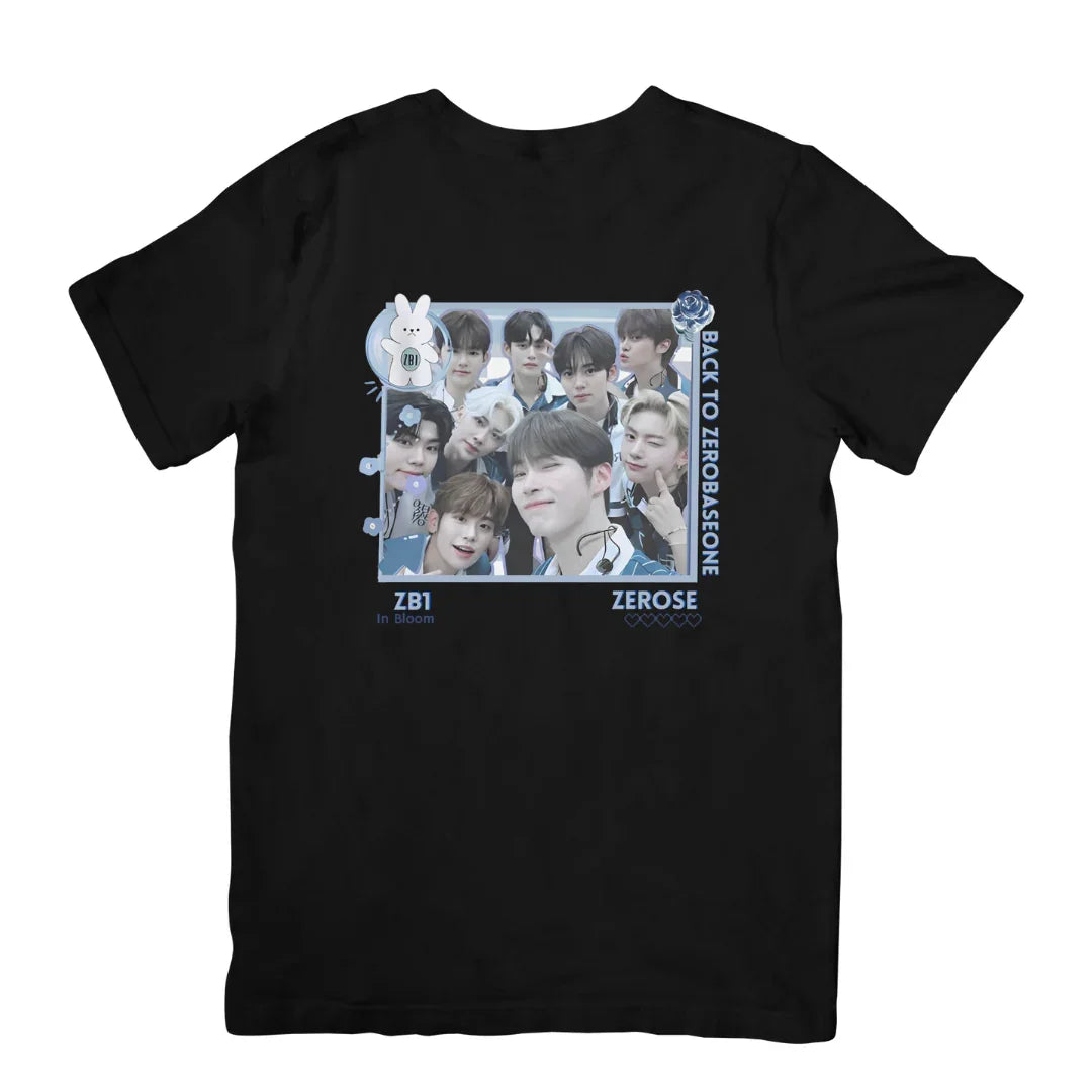 Camiseta Básica Zerobaseone Kpop Group-PRETO