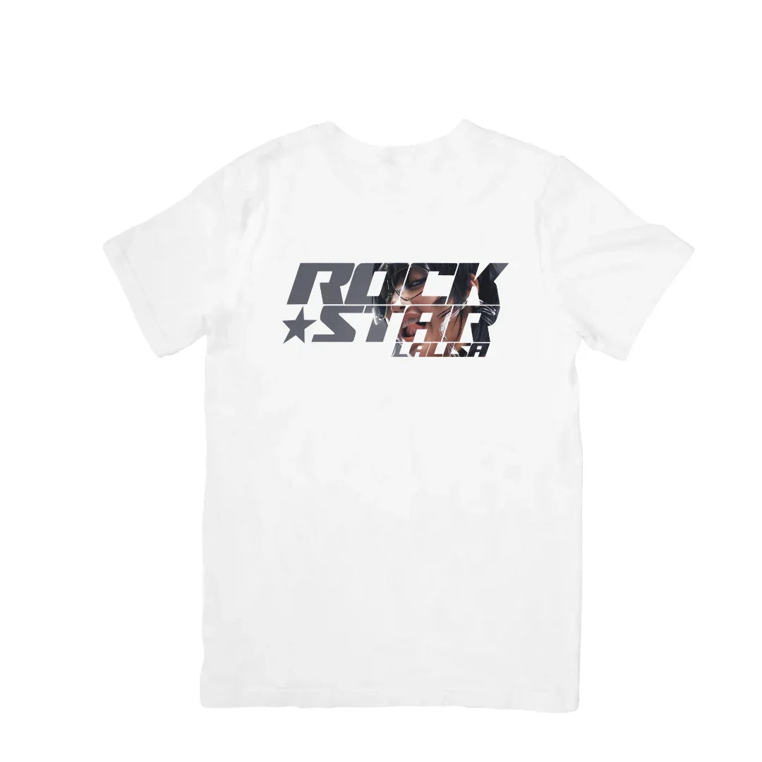 Camiseta Básica Lalisa Rockstar Logo - branco