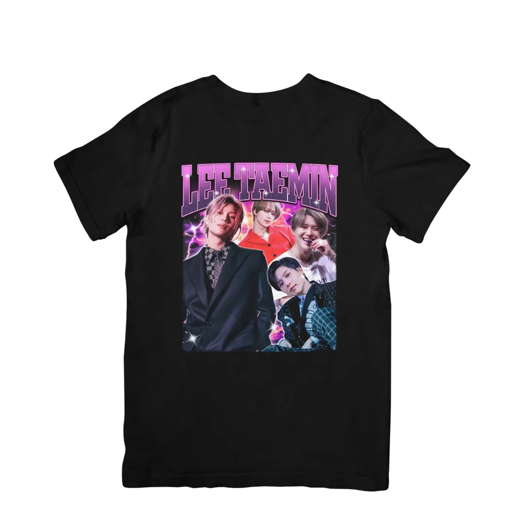 Camiseta Básica Shinee Lee Taemin Graphic - preto