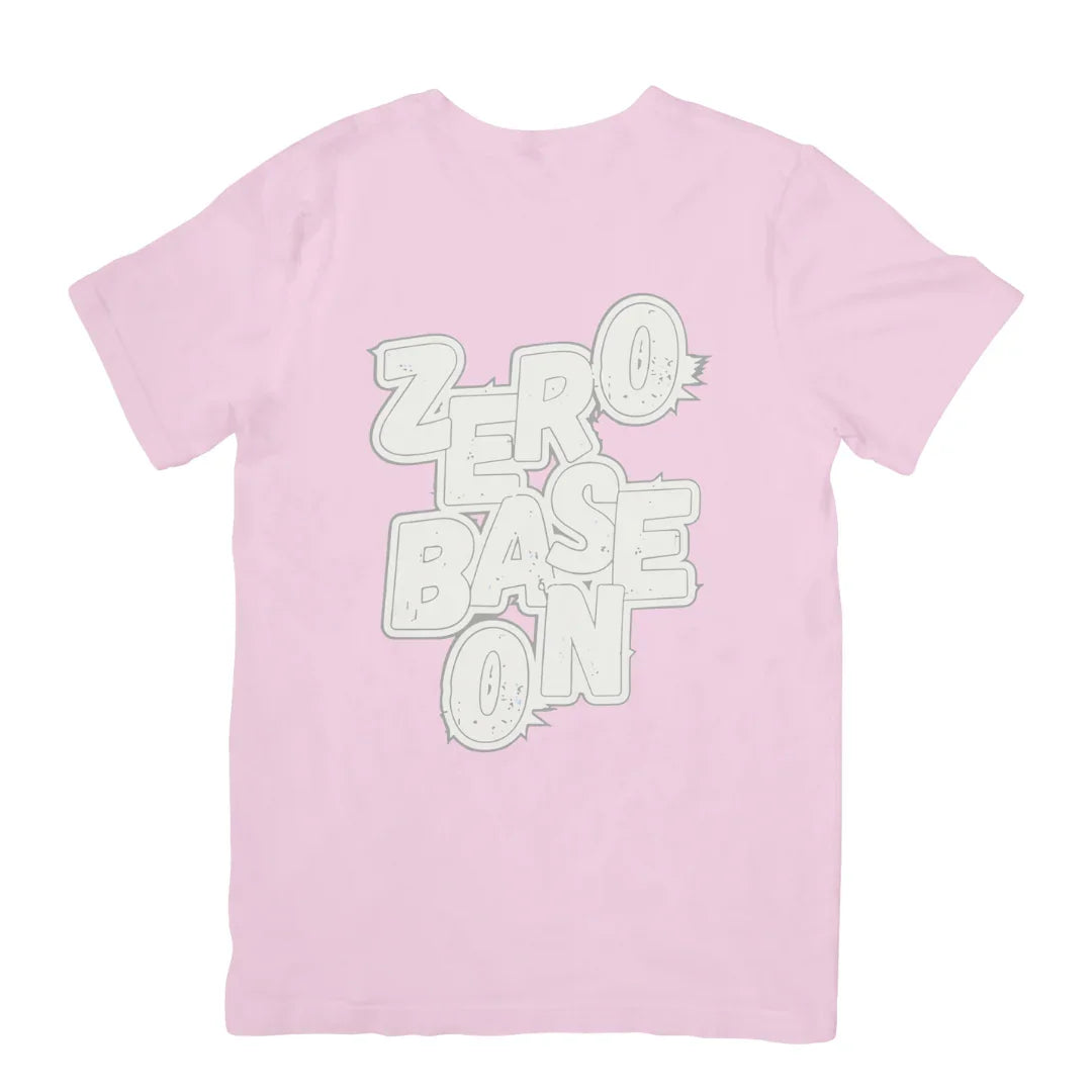 Camiseta Básica Zerobaseone Logo-ROSA BEBE