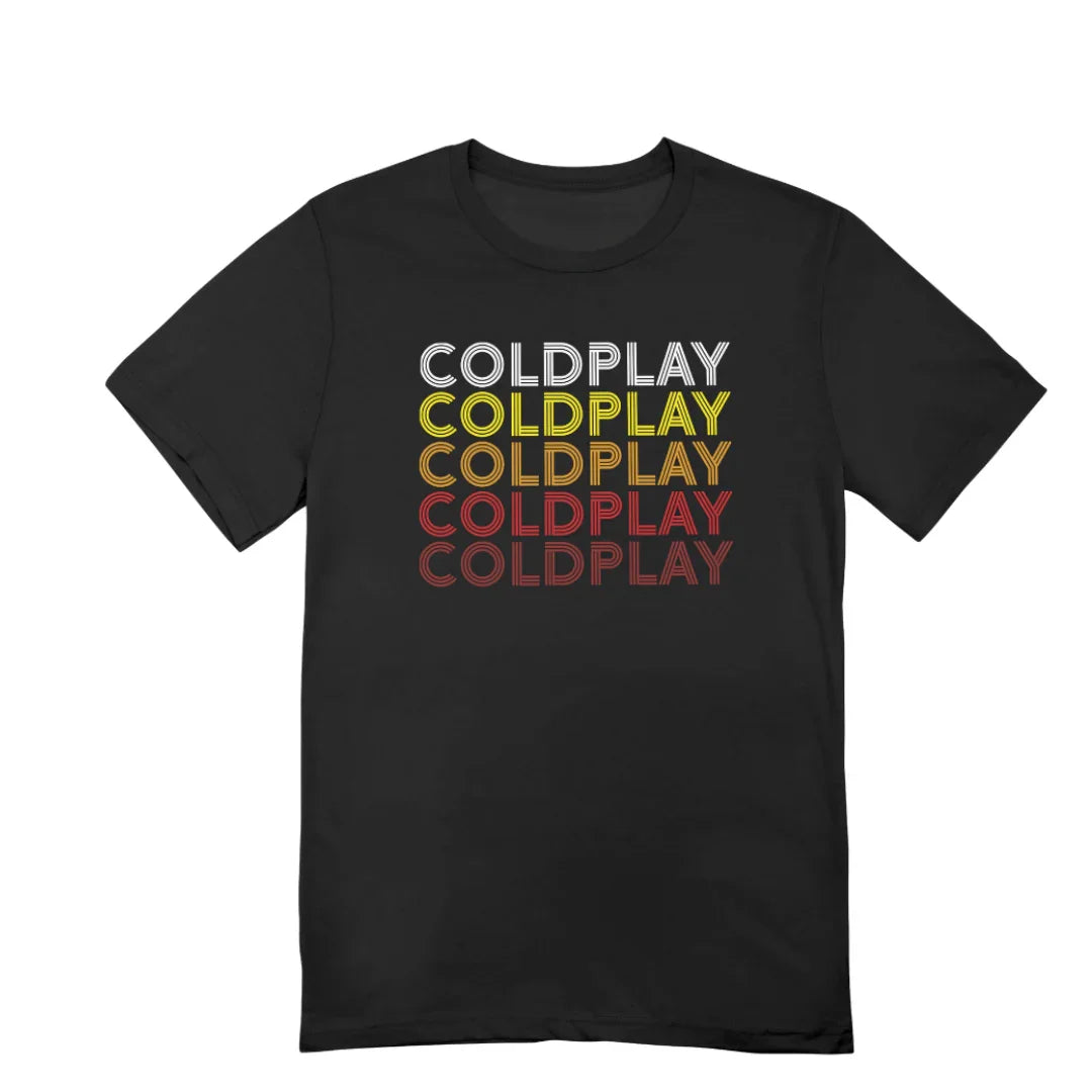 Camiseta Básica Coldplay Logo Name-PRETO
