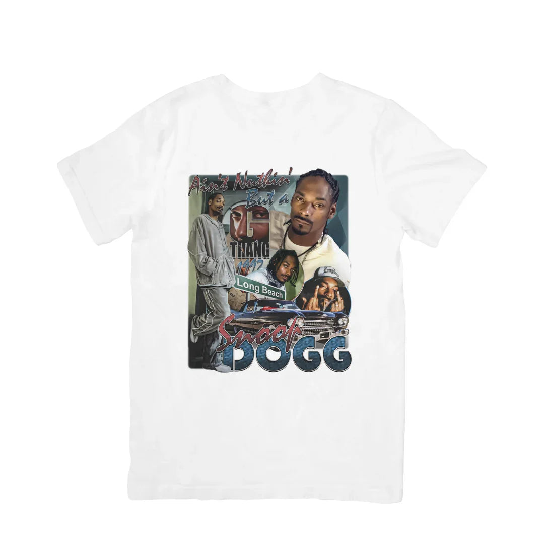 Camiseta Básica Snoop Dogg Long Beach Branco