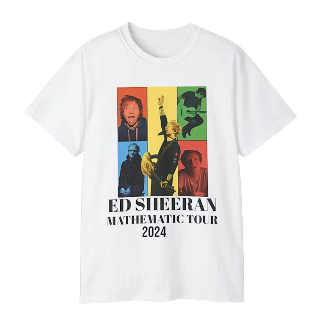 Camiseta Básica Ed Sheeran Mathematic Tour Branco