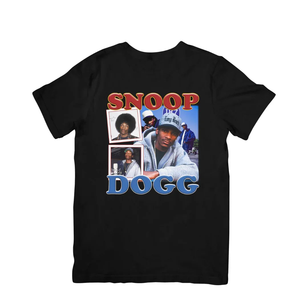 Camiseta Básica Snoop Dogg Merch 90's Preto