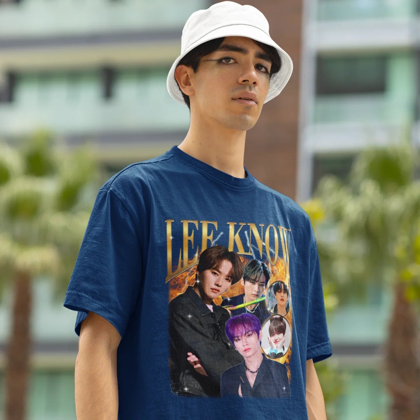 Camiseta Básica Stray Kids Lee Know Retro