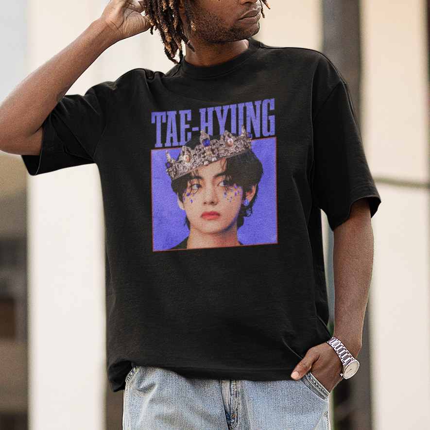 Camiseta Básica BTS Tae-Hyung Graphic Vintage