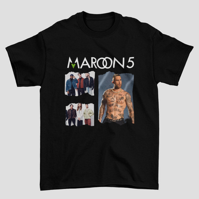 Camiseta Básica Maroon 5 Collage
