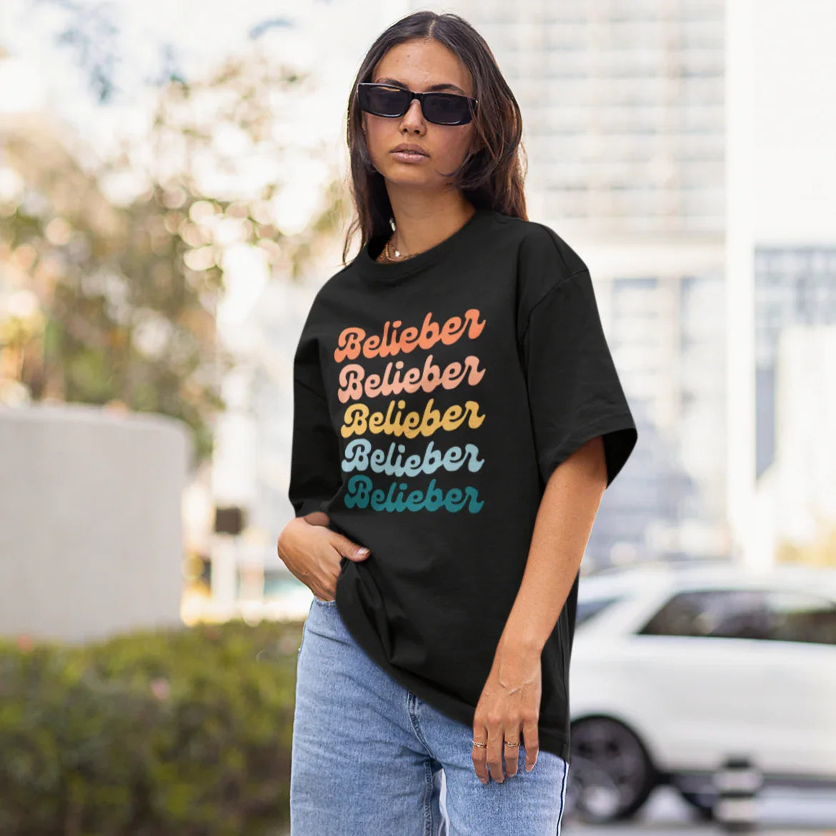 Camiseta Básica Justin Bieber Belieber- preto