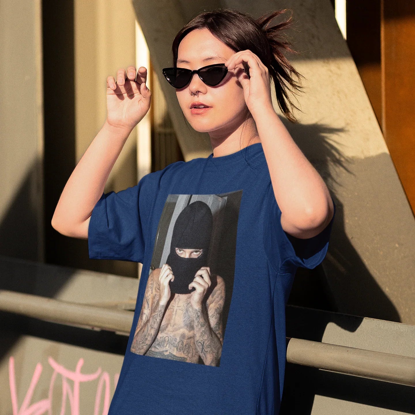 Camiseta Básica Justin Bieber Bad Boy Azul Marinho