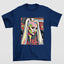 Camiseta Básica Christina Aguilera Pop Art- azul-marinho