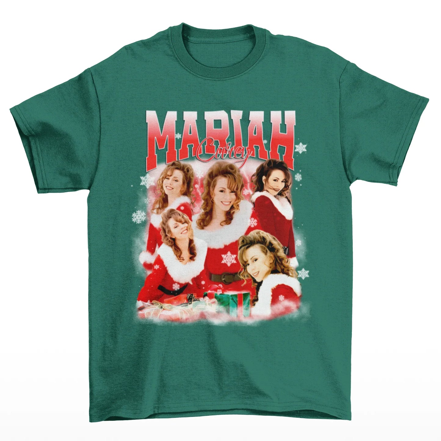 Camiseta Básica Christmas Mariah Carey- verde