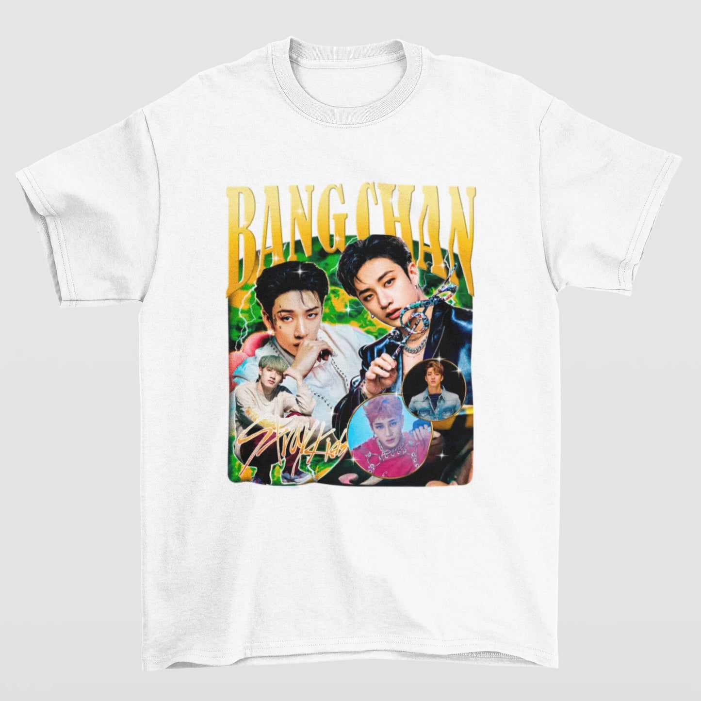 Camiseta Básica Stray Kids Bang Chan Retro