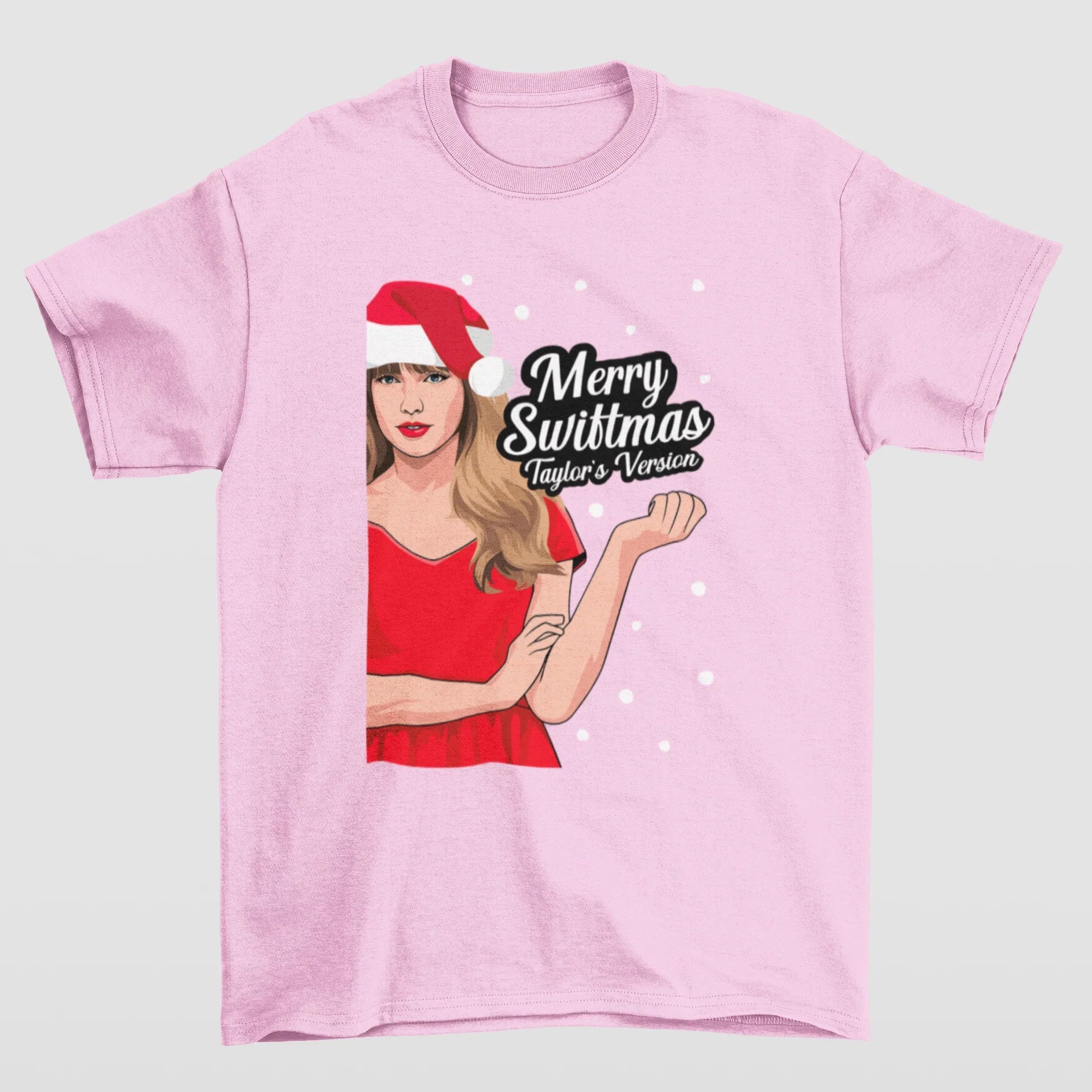 Camiseta Básica Christmas Taylor's Version- rosa bebe