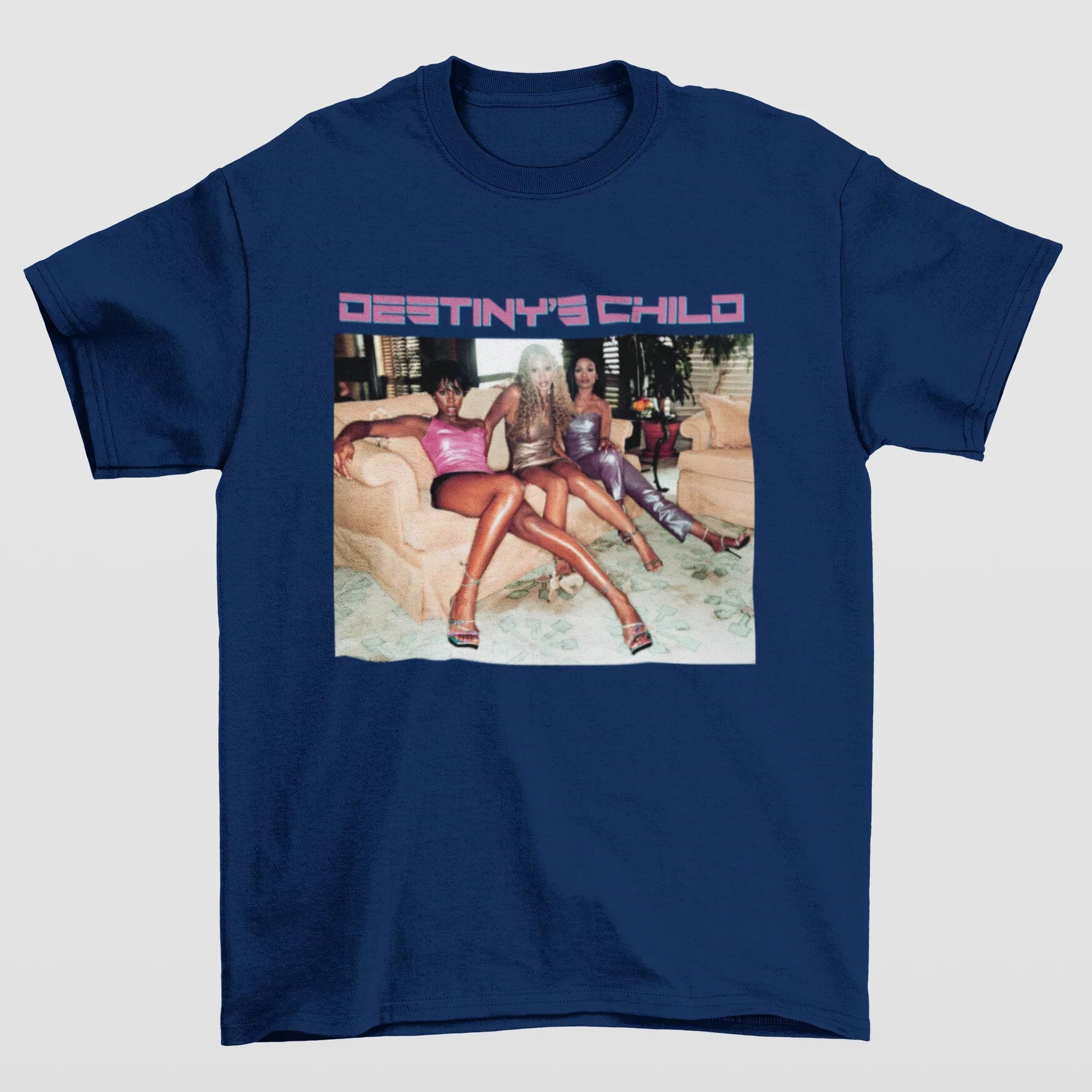 Camiseta Básica Beyoncé Destiny's Child- azul-marinho