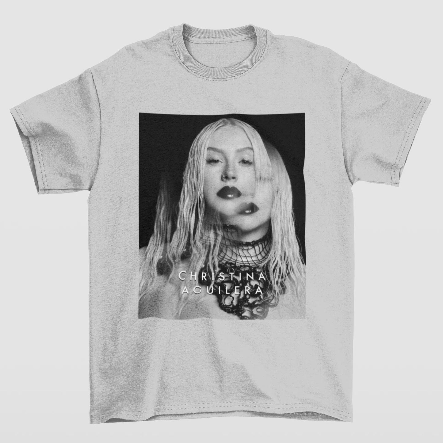 Camiseta Básica Christina Aguilera Singer- CINZA