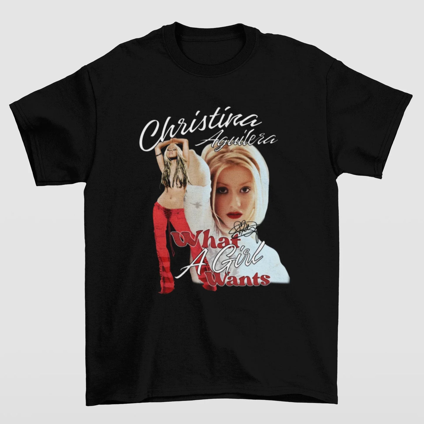 Camiseta Básica Christina Aguilera What a Girl Wants- preto