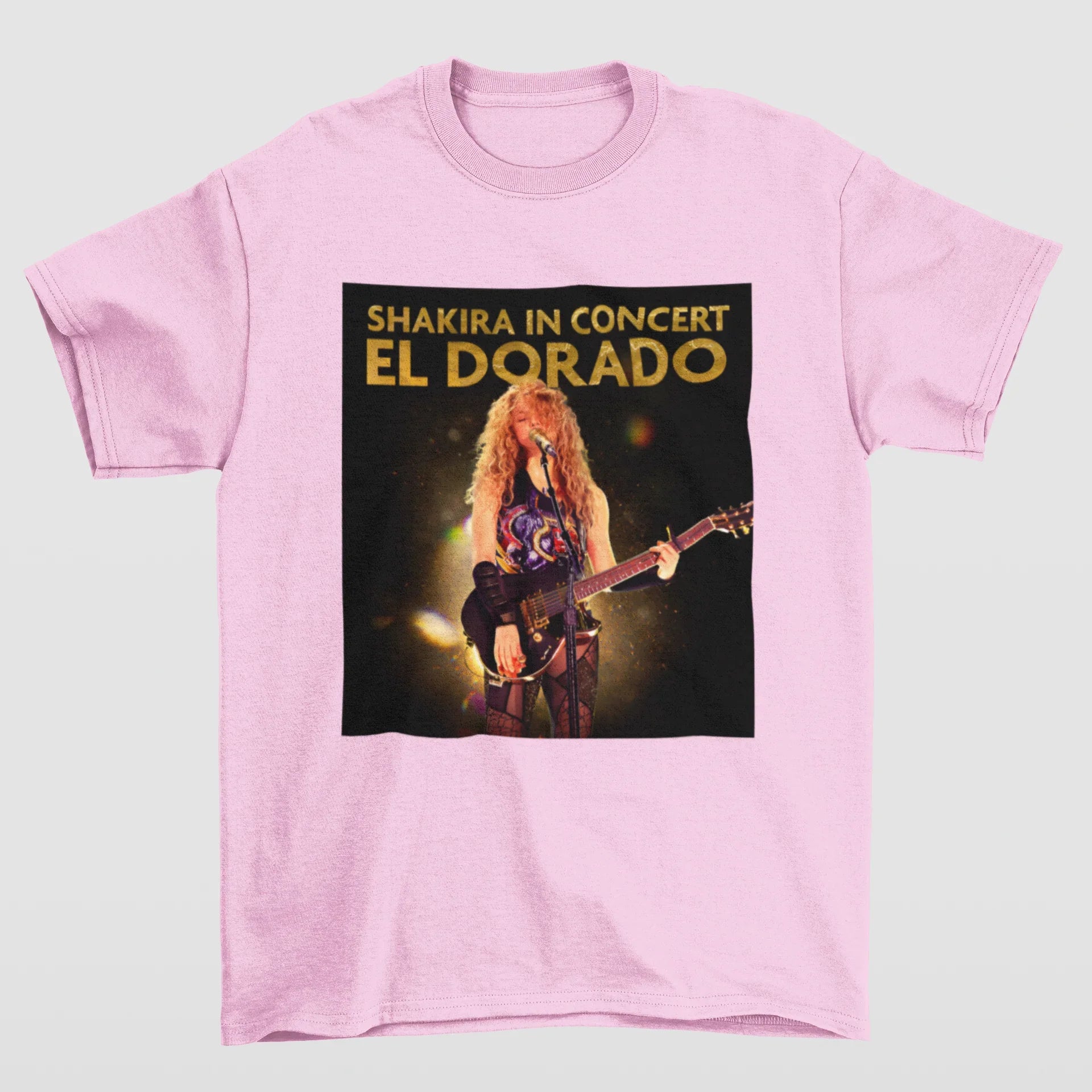 Camiseta Básica Shakira In Concert- rosa bebe