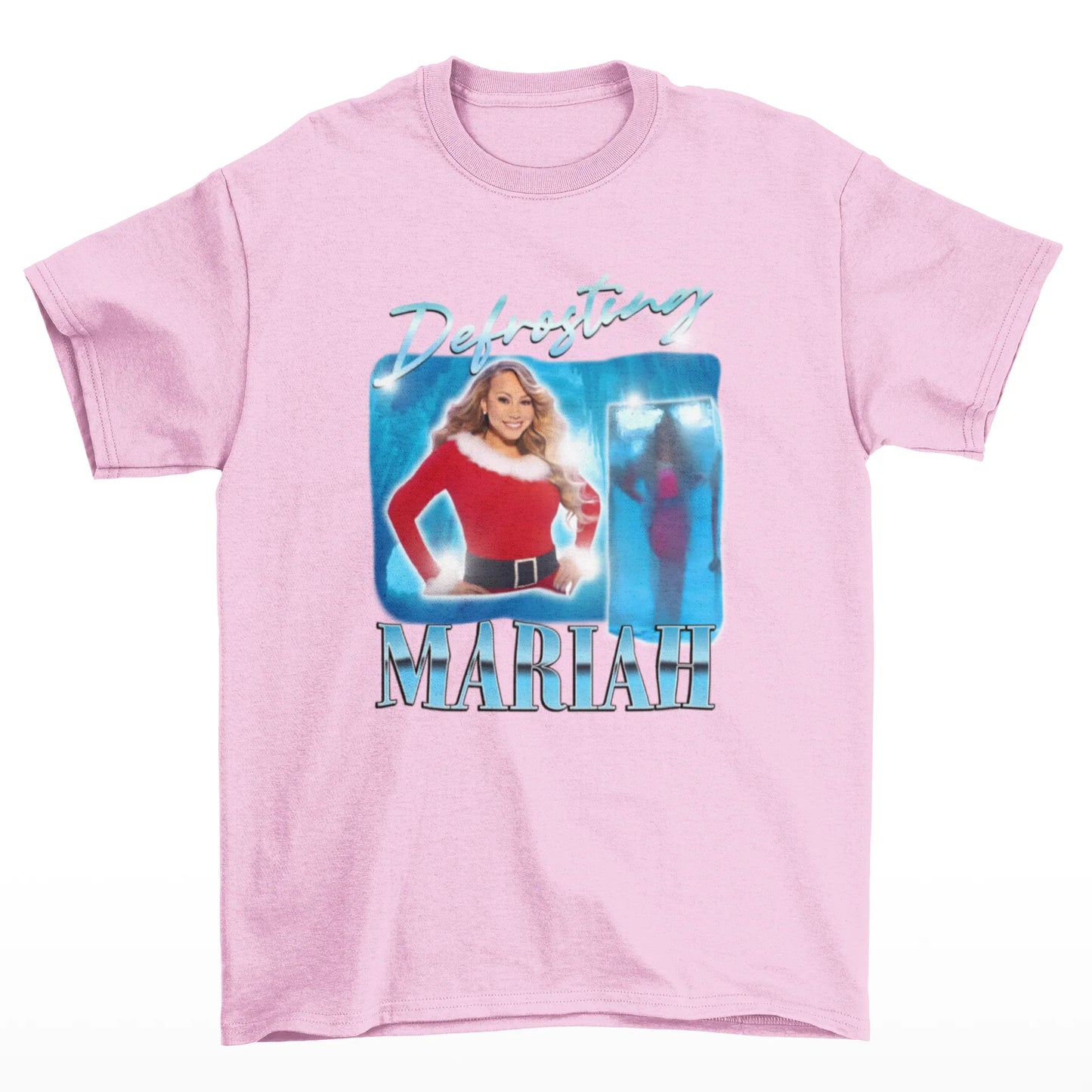Camiseta Básica Christmas Mariah Carey Defrosting- rosa bebe
