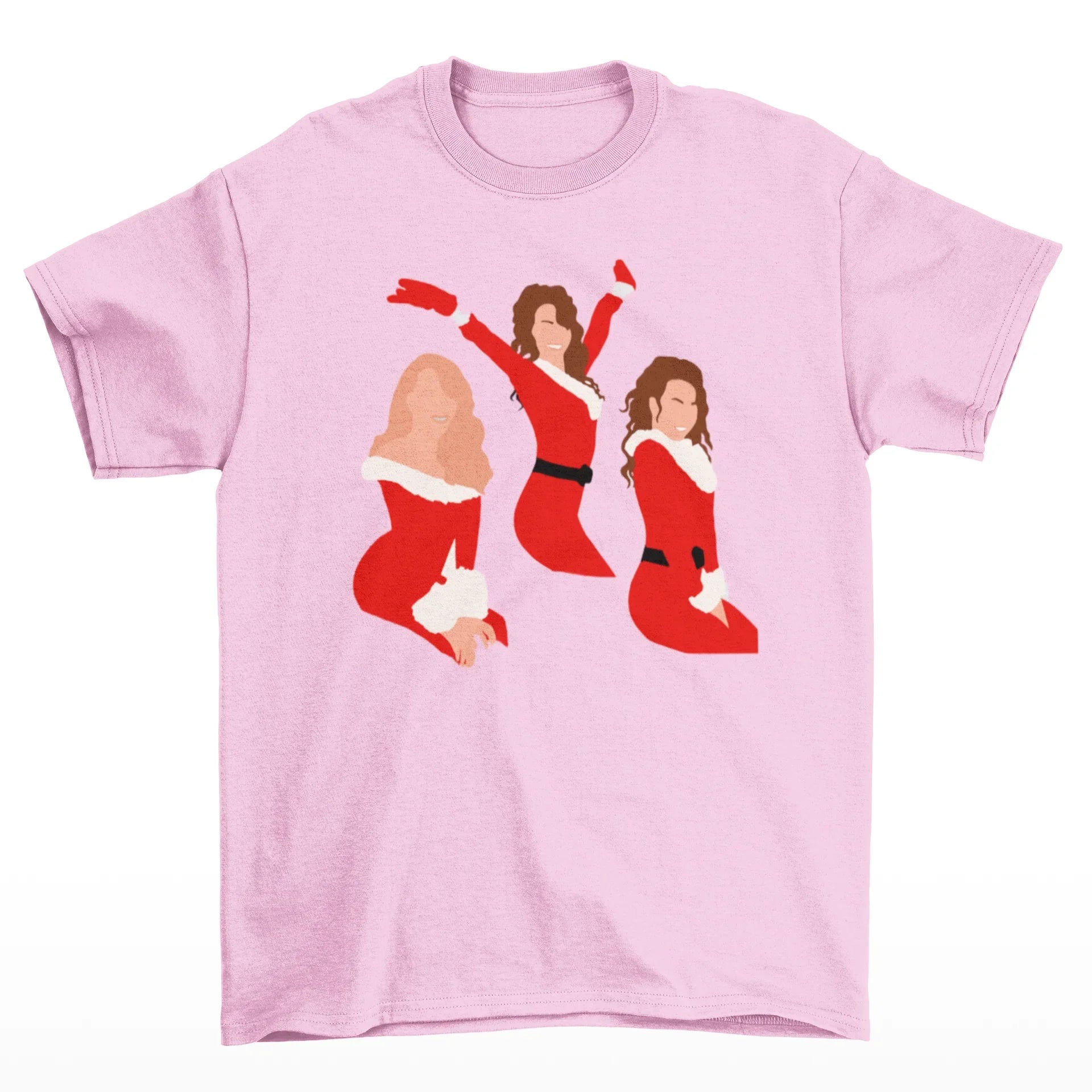 Camiseta Básica Christmas Mariah Carey Graphic- rosa bebe
