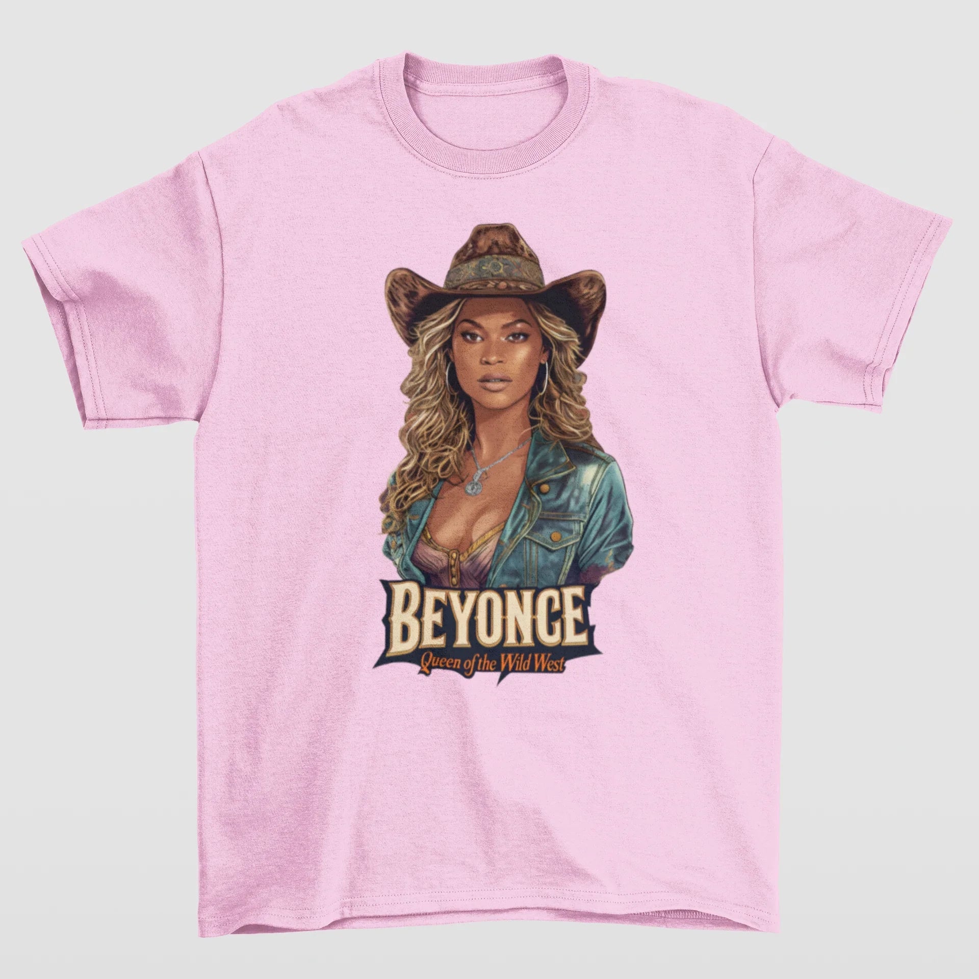 Camiseta Básica Beyoncé Wild West - rosa bebe