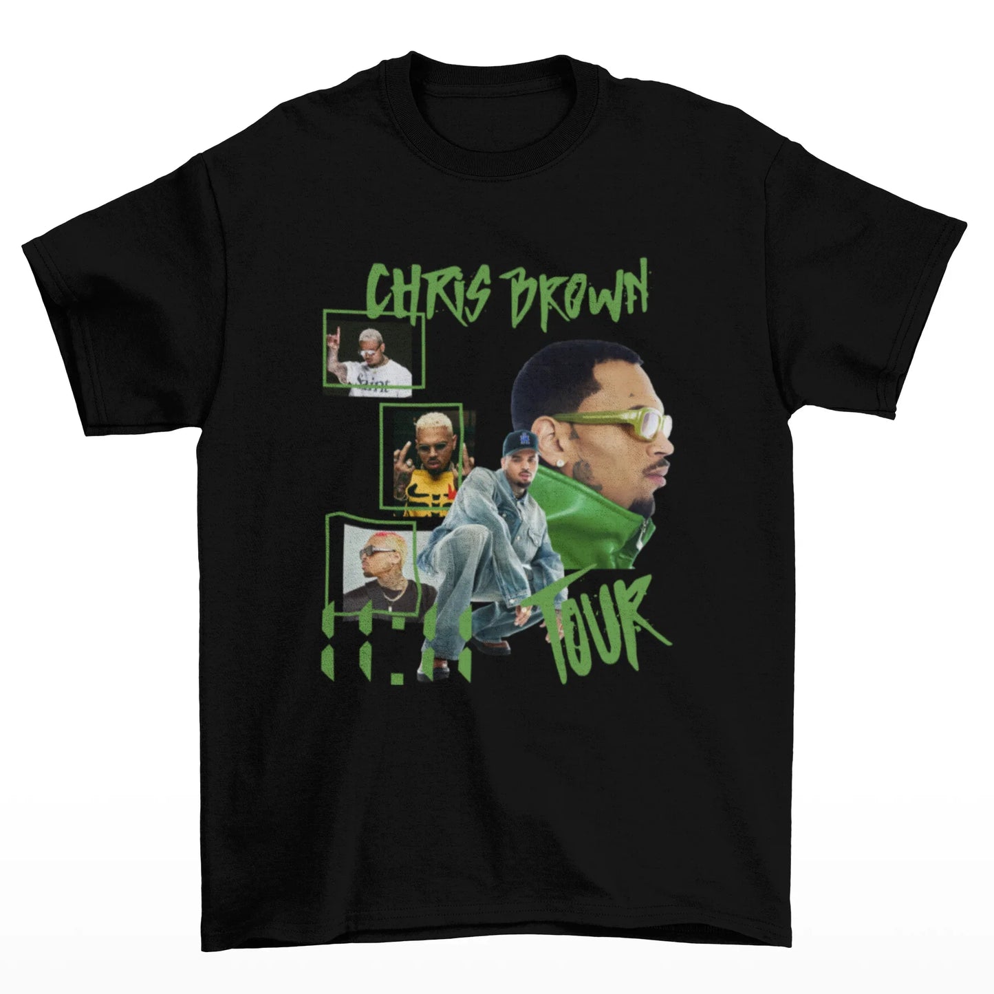 Camiseta Básica Chris Brown Tour Graphic- preto