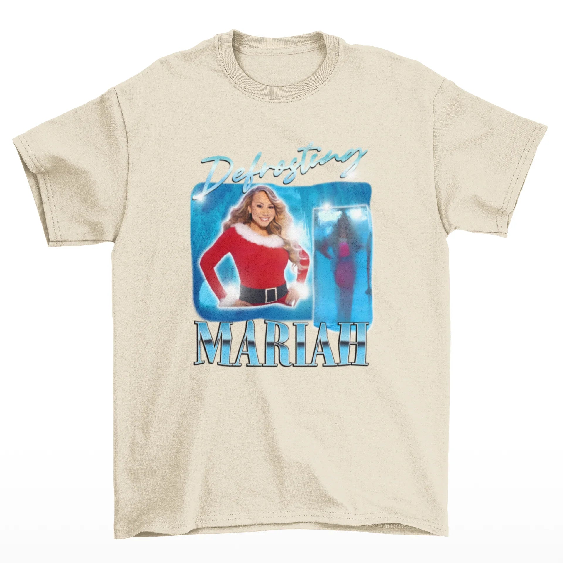Camiseta Básica Christmas Mariah Carey Defrosting-pérola