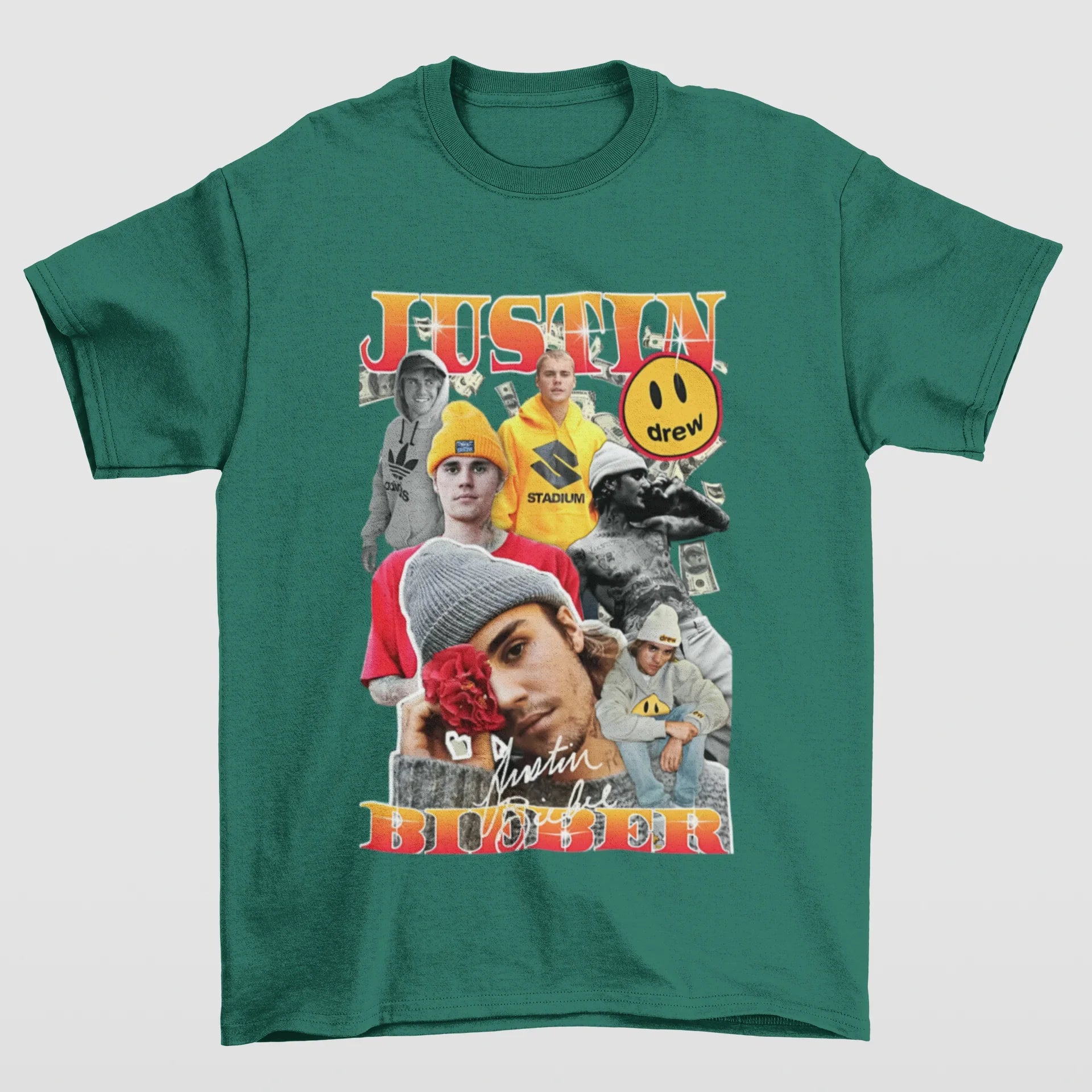 Camiseta Básica Justin Bieber Drew- verde