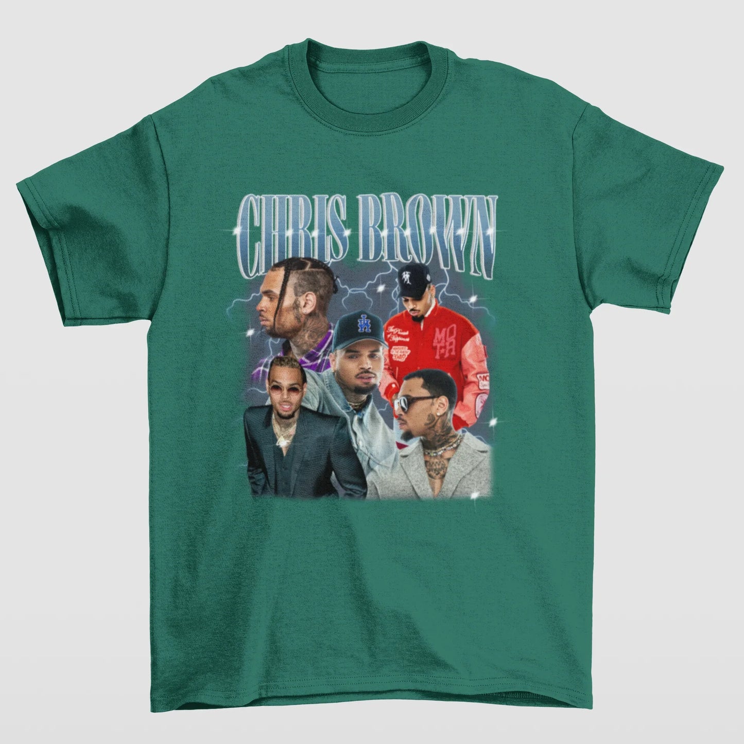 Camiseta Básica Chris Brown Graphic Design- verde