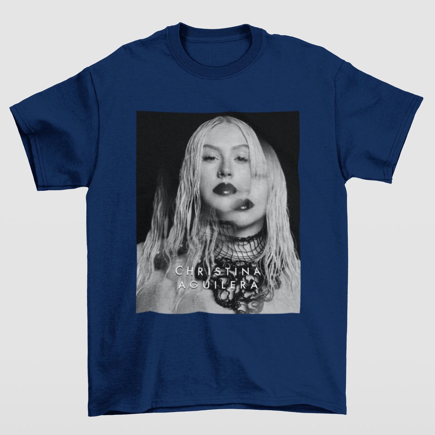 Camiseta Básica Christina Aguilera Singer- AZUL-MARINHO