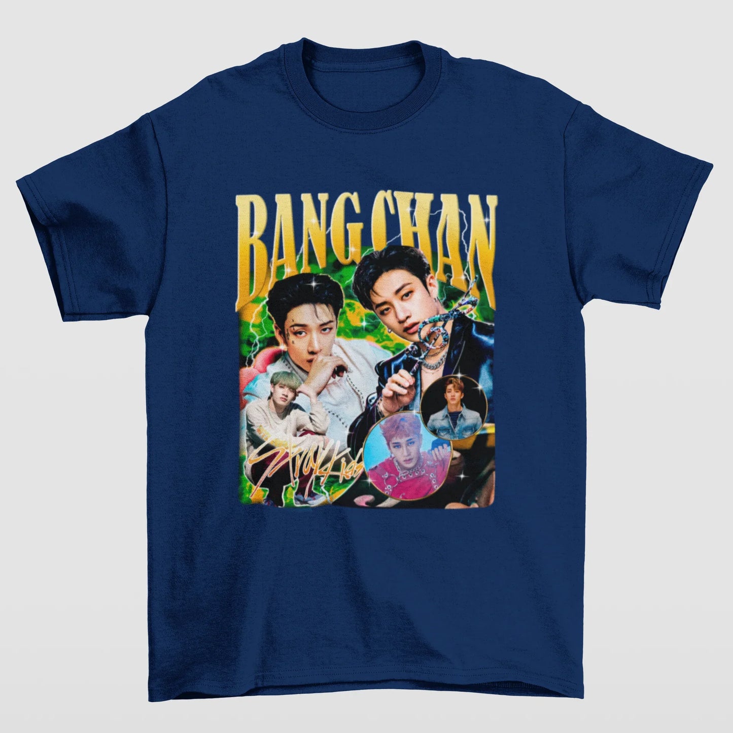 Camiseta Básica Stray Kids Bang Chan Retro