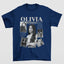 Camiseta Básica Olivia Rodrigo Black and White- azul-marinho