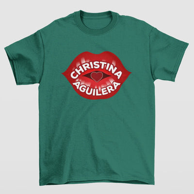 Camiseta Básica Christina Aguilera Kiss- verde