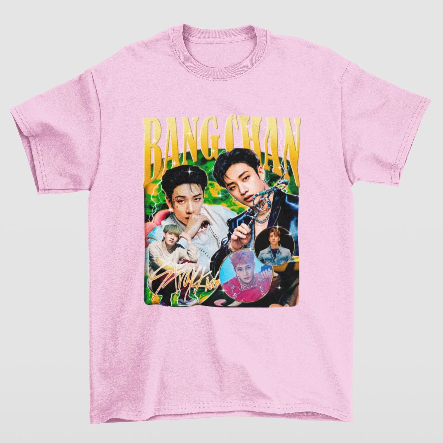 Camiseta Básica Stray Kids Bang Chan Retro