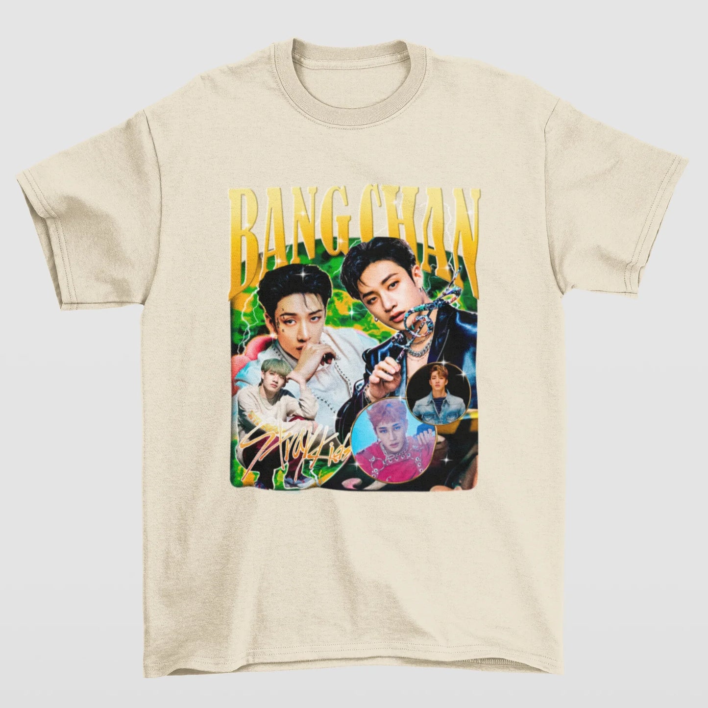 Camiseta Básica Stray Kids Bang Chan Retro