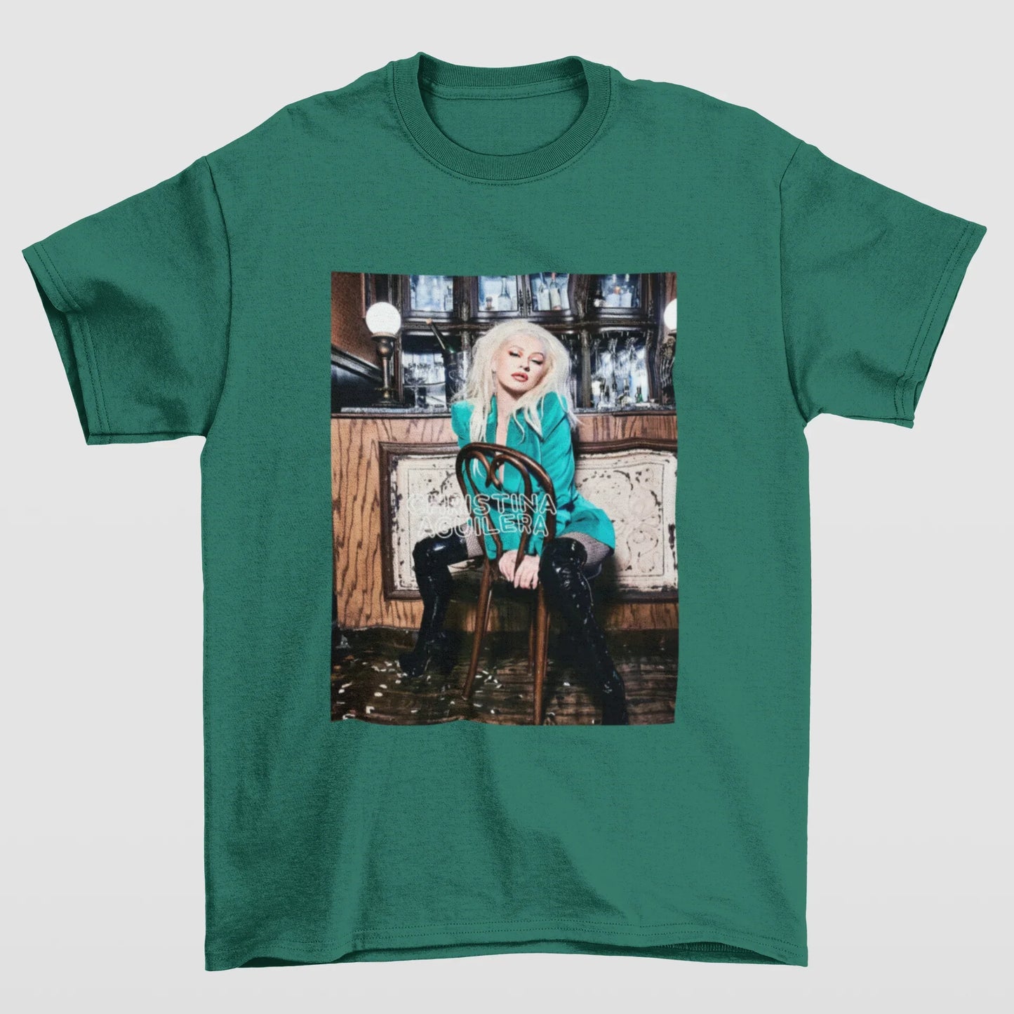 Camiseta Básica Christina Aguilera Pop- verde