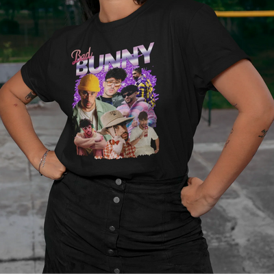 Camiseta Básica Bad Bunny Faces