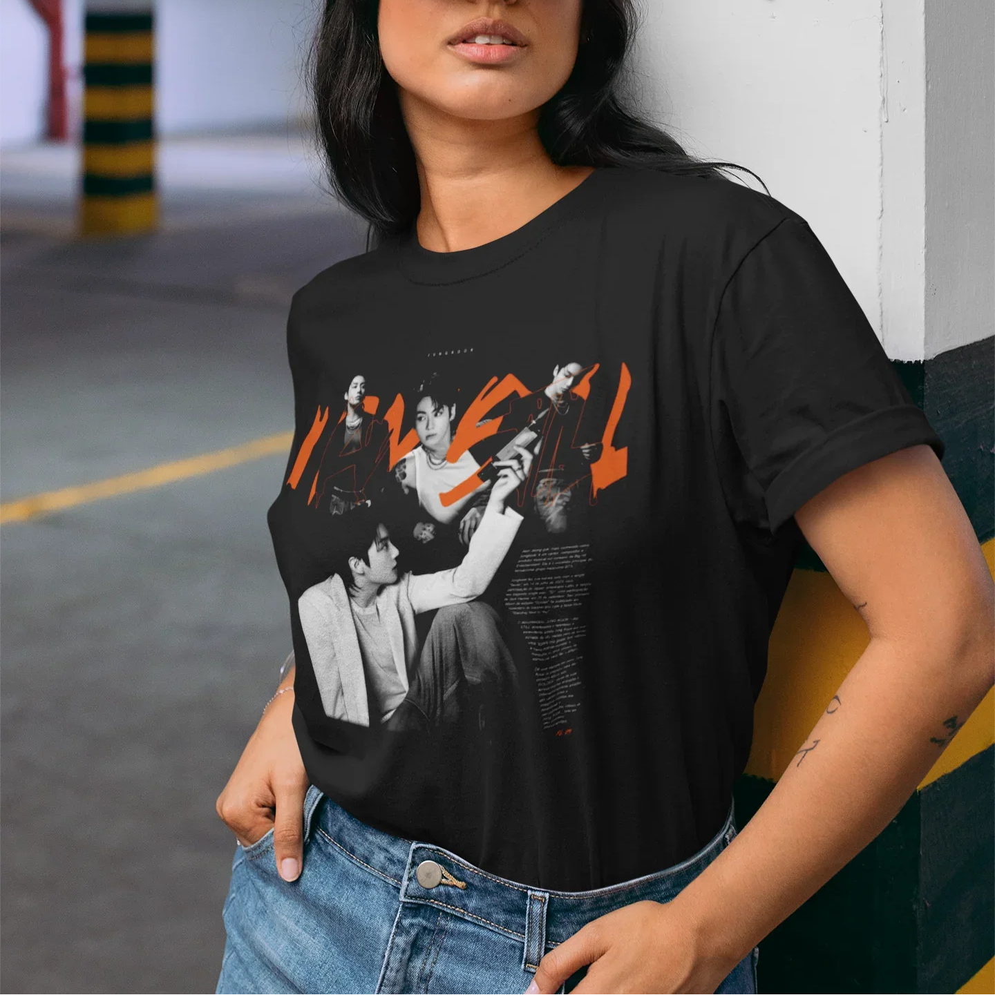 Camiseta Básica BTS Music New Jungkook-PRETO