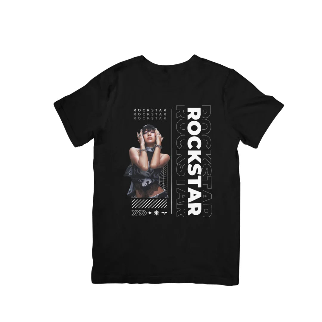 Camiseta Básica Lisa Music Rockstar - preto