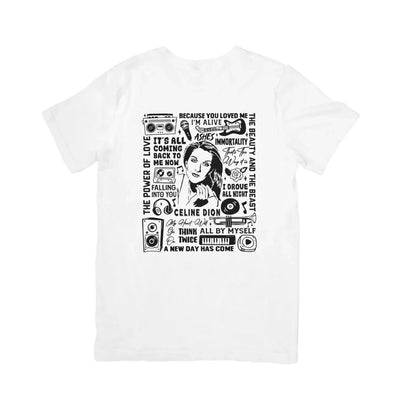 Camiseta Básica Céline Dion Musics Branco