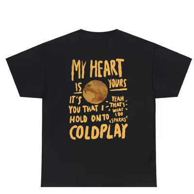 Camiseta Básica Coldplay My Heart Is Yours- PRETO
