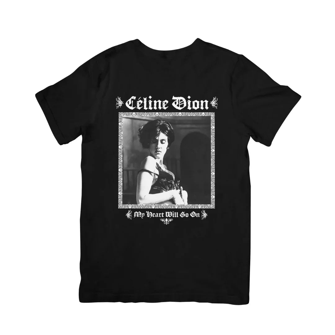 Camiseta Básica Céline Dion My Heart Will Go On Preto