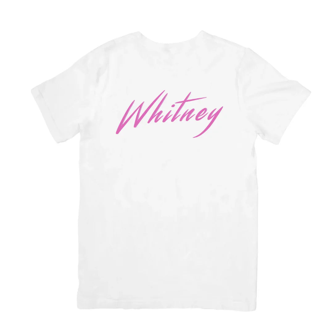 Camiseta Básica Whitney Houston Name-BRANCO