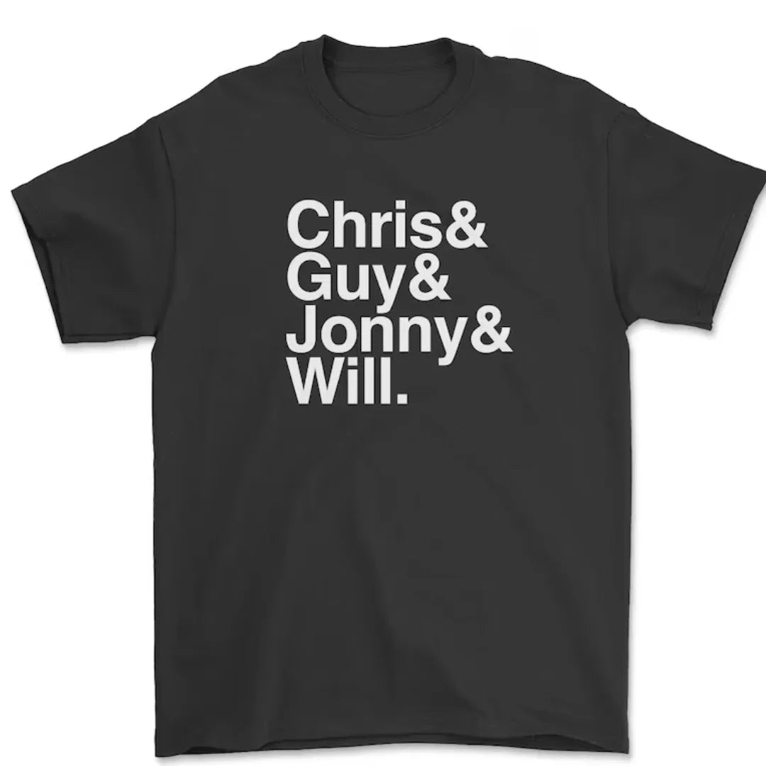 Camiseta Básica Coldplay Names-PRETO