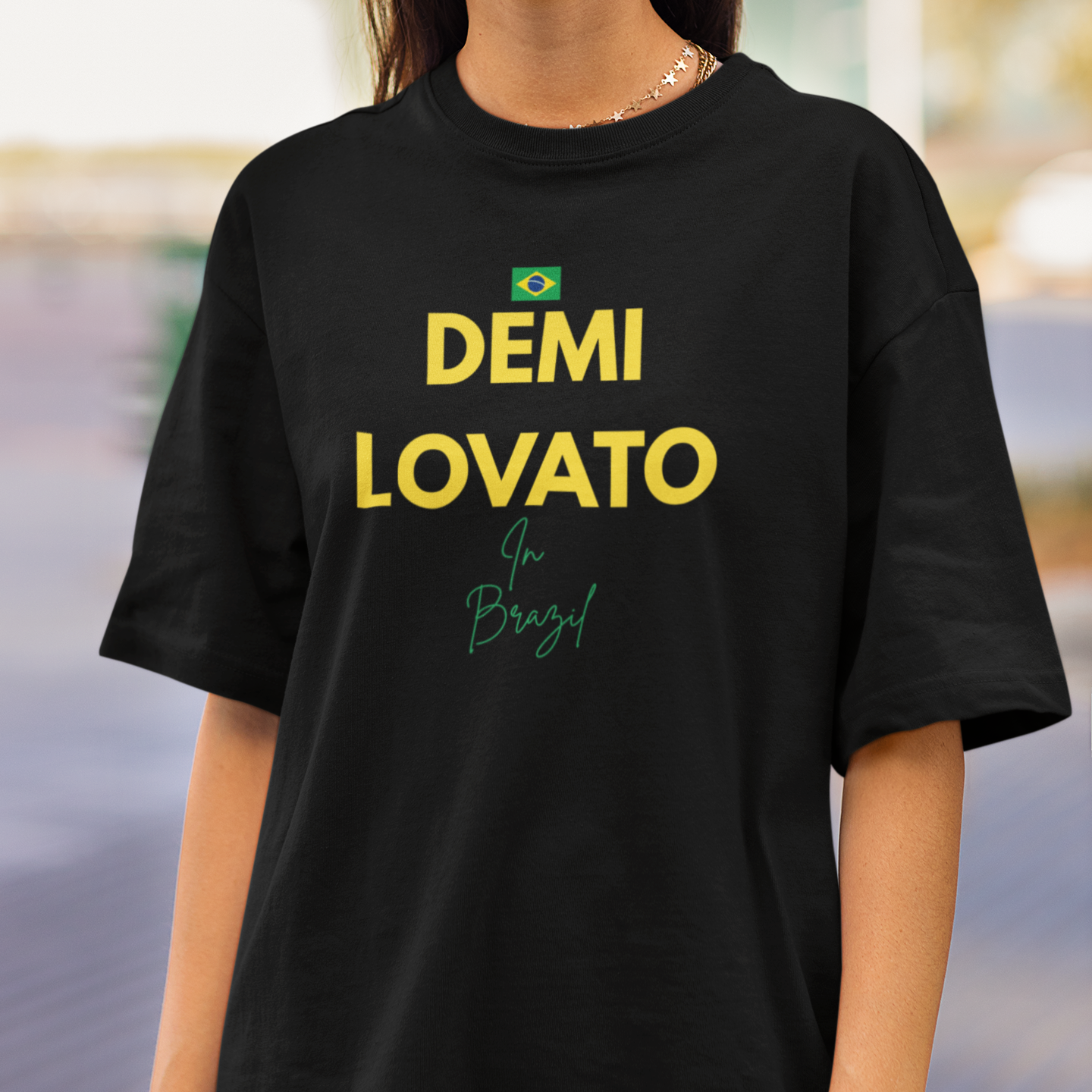 Camiseta Oversized Demi Lovato In Brazil