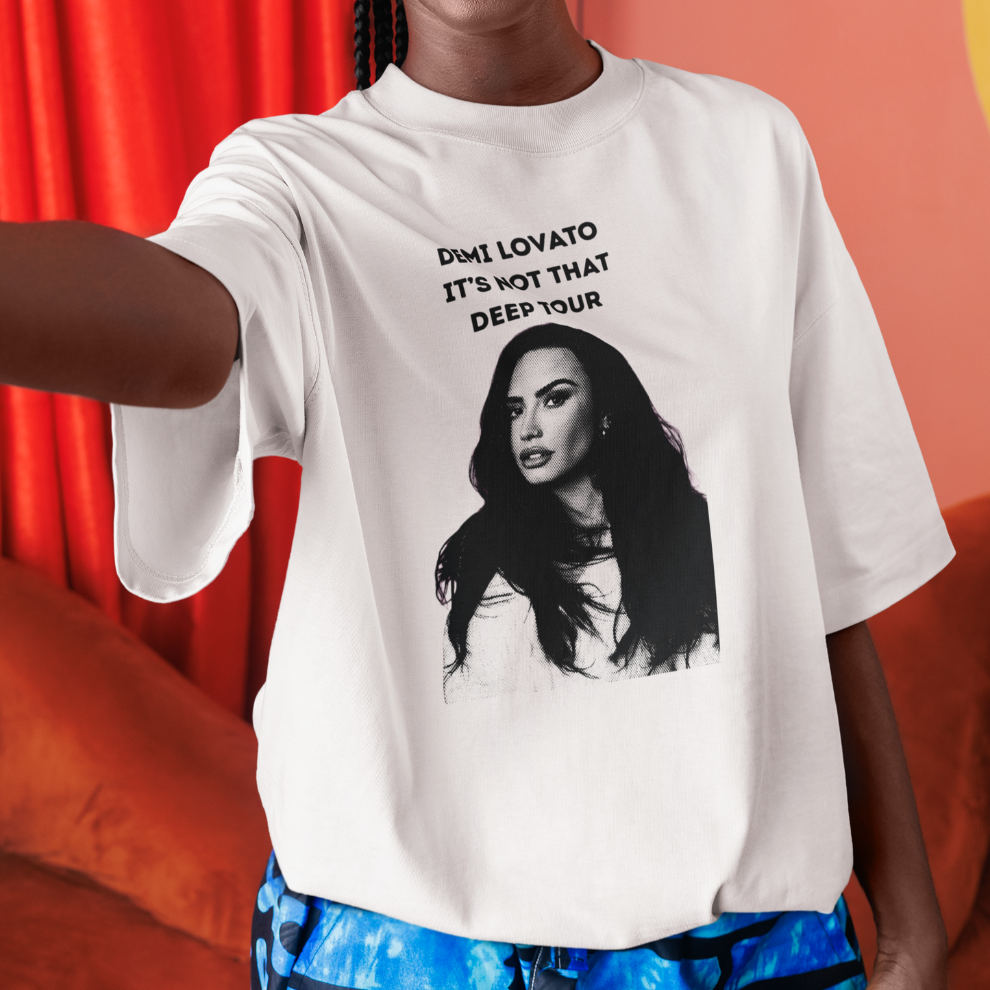 Camiseta Oversized Demi Lovato Halftone