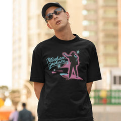 Camiseta Básica Michael Jackson Neon Band
