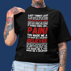 Camiseta Básica Imagine Dragons Believer Letter