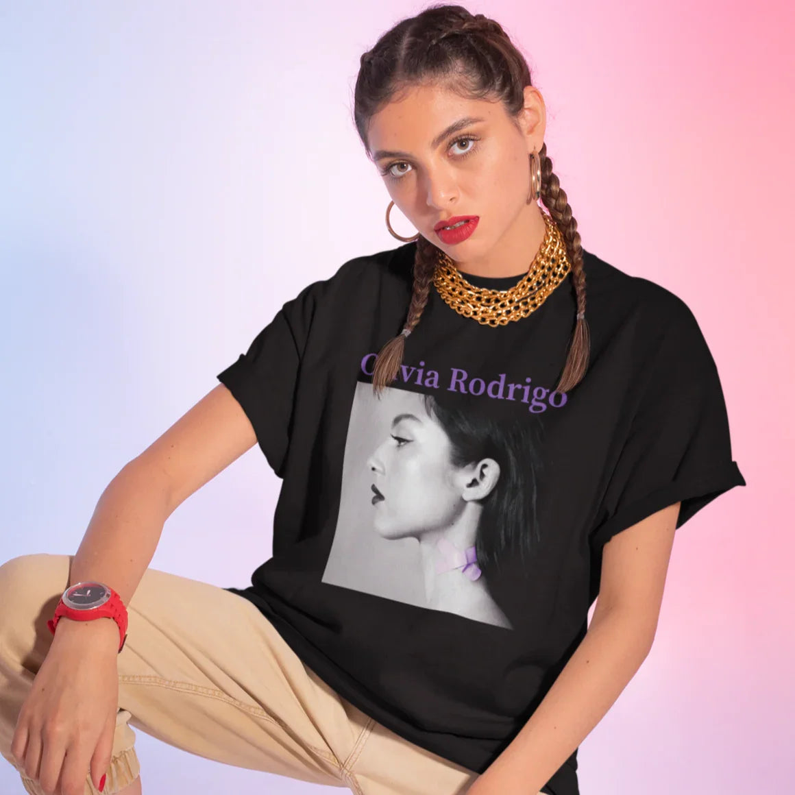 Camiseta Básica Face Olivia Rodrigo