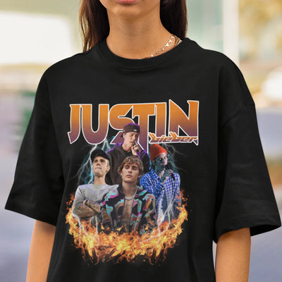 Camiseta Básica Justin Bieber Fire