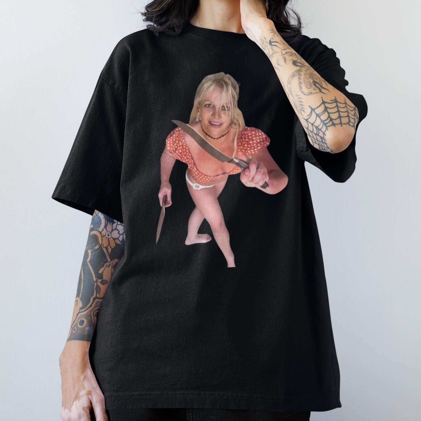 Camiseta Oversized Britney Spears Halloween OMG